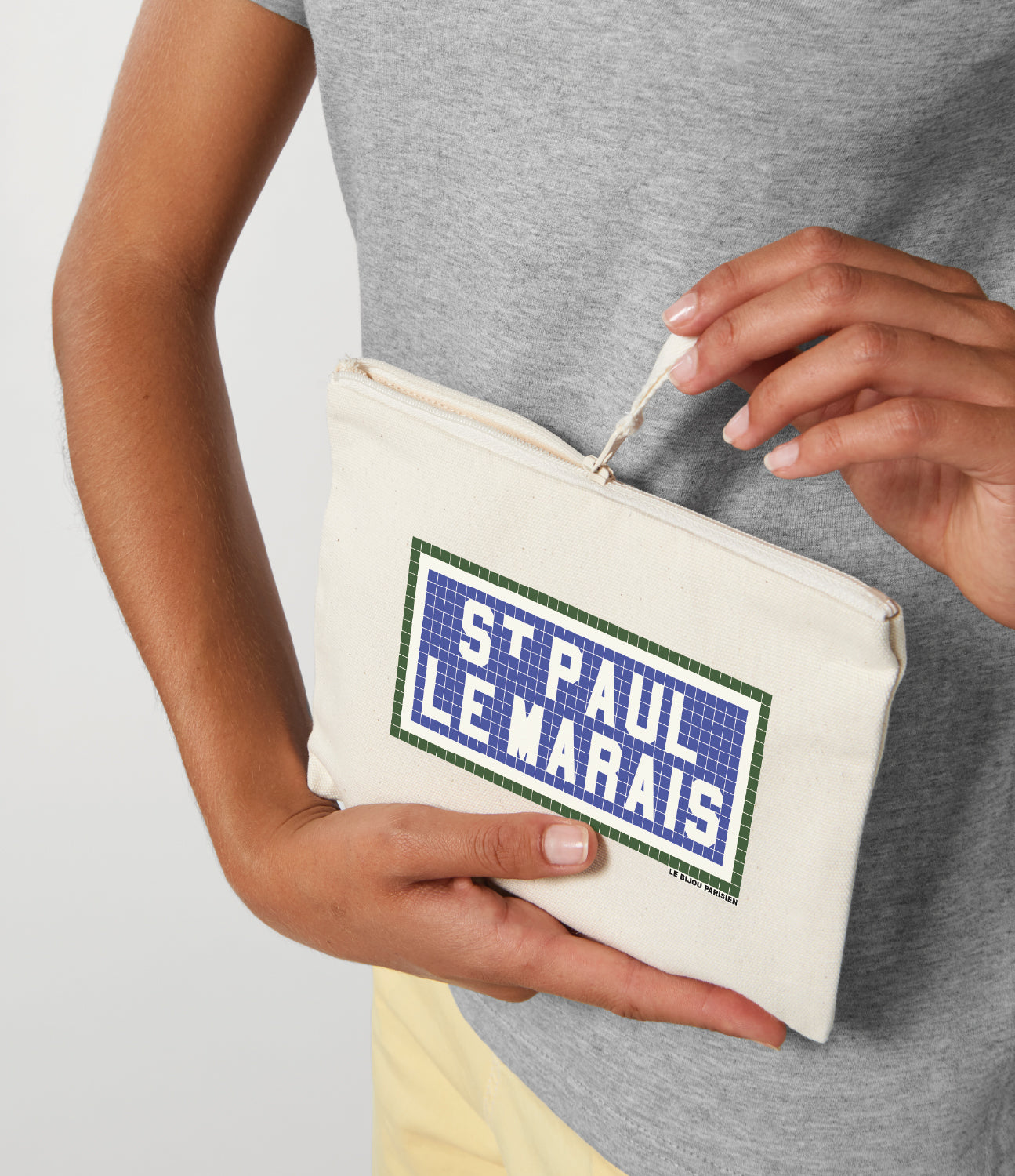 POCHETTE IMPRIMÉE - SAINT PAUL LE MARAIS - ÉCRU