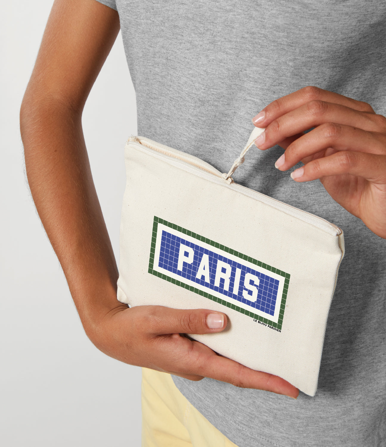 POCHETTE IMPRIMÉE - PARIS - ÉCRU