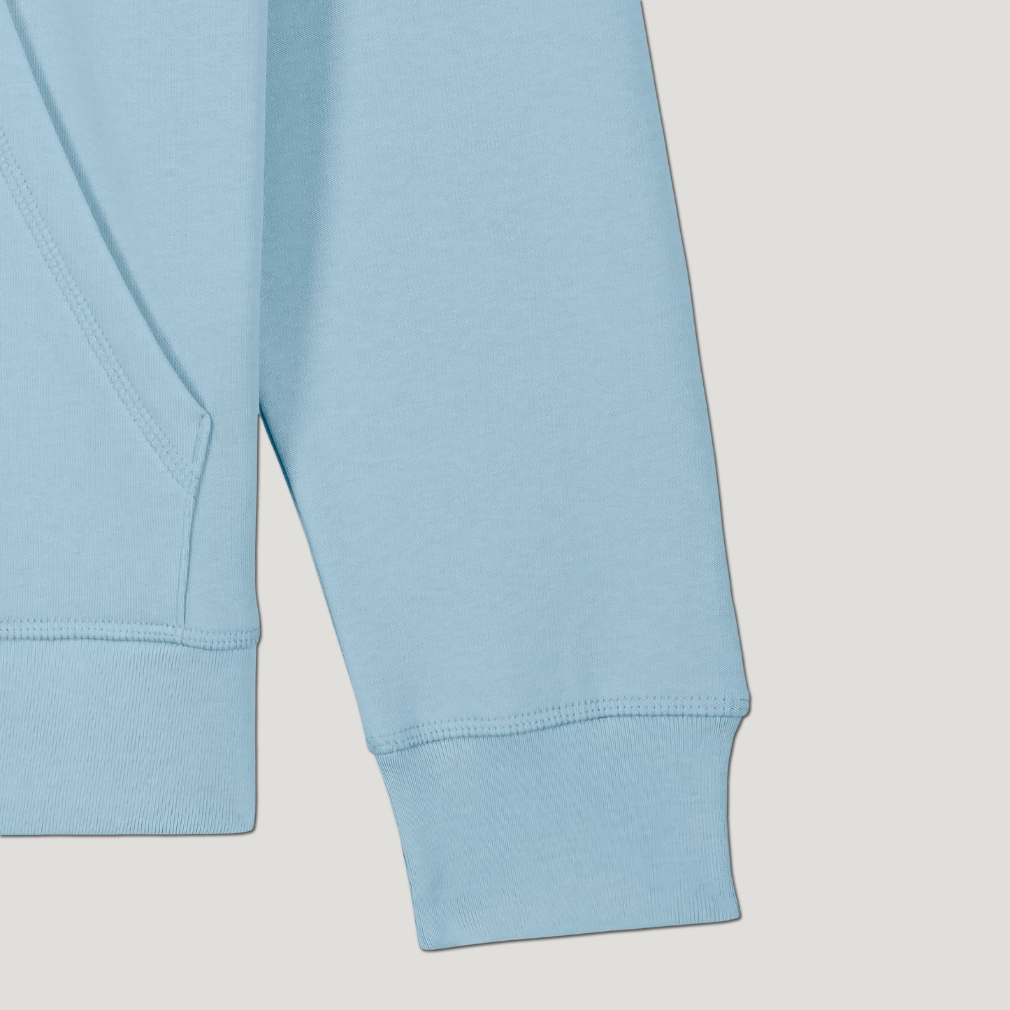 SWEAT SHIRT CAPUCHE COTON BIO BRODÉ - PARIS - BLEU CIEL