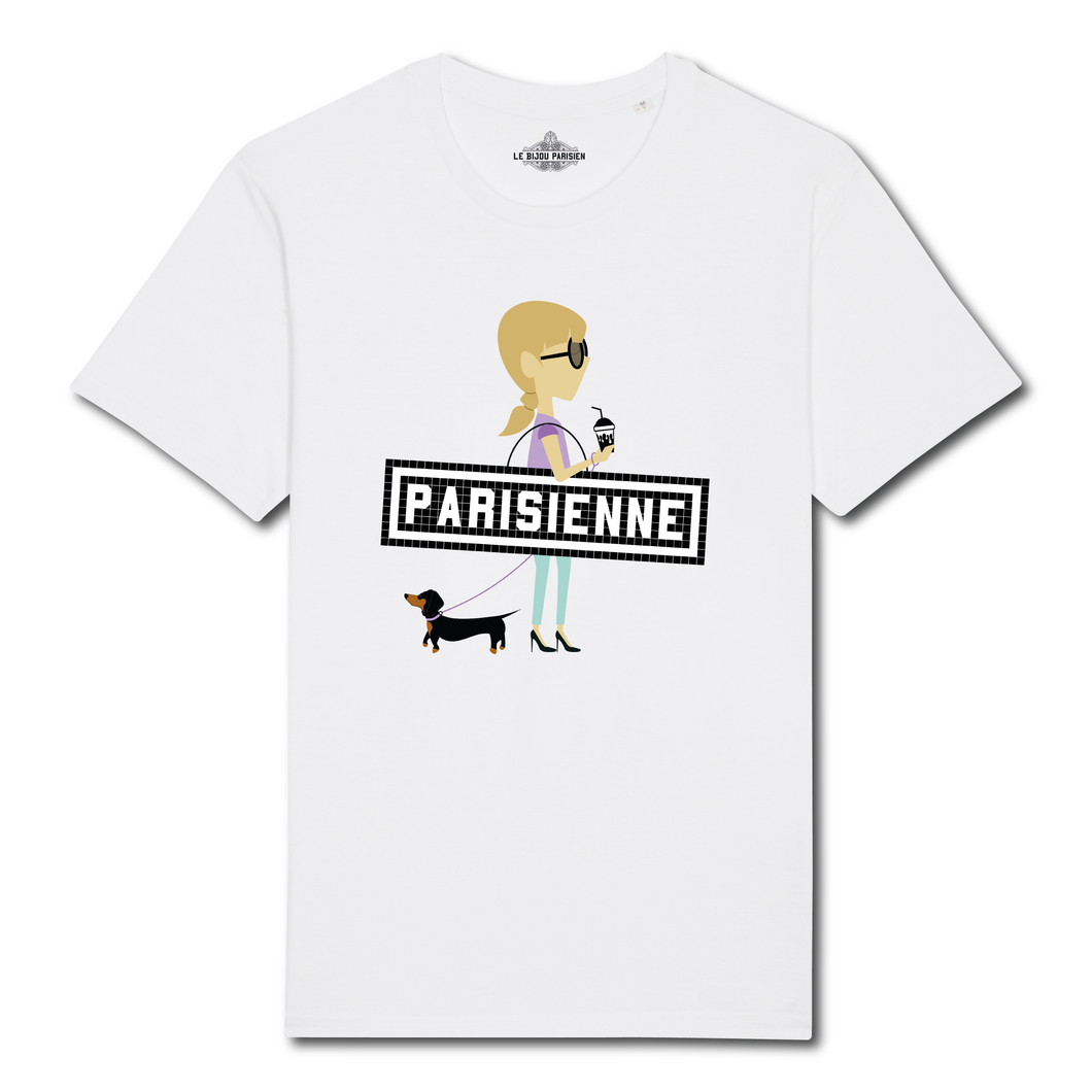 T-shirt imprimé Parisienne - Debout - Blanc