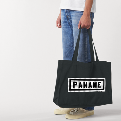 Sac shopping imprimé Paname noir