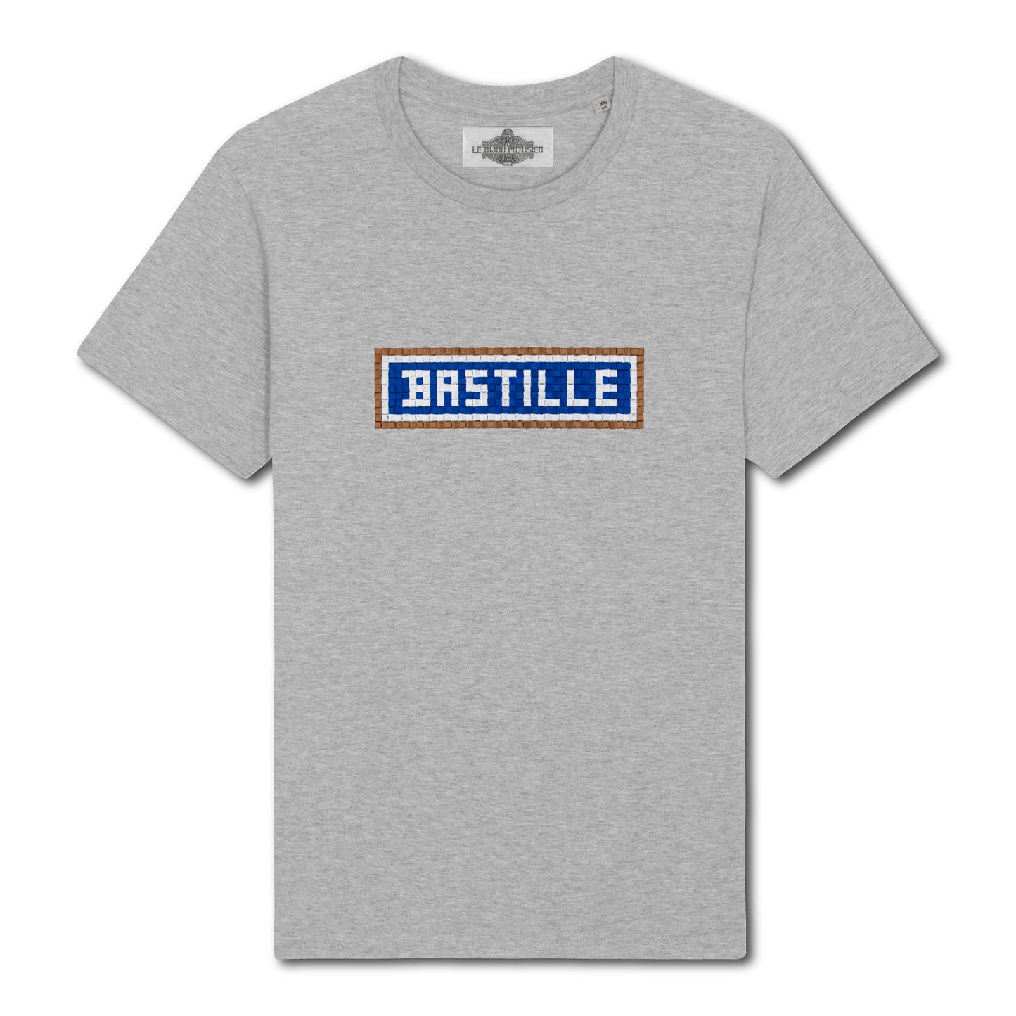 Bastille Embroidered T-Shirt - Grey