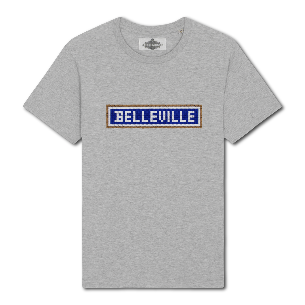 T-shirt brodé Belleville - Gris