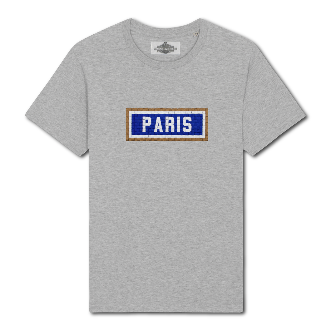 T-shirt brodé Paris - Gris