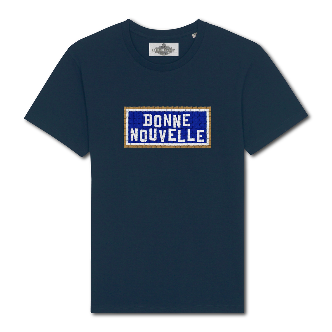 T-shirt brodé Bonne Nouvelle - Navy