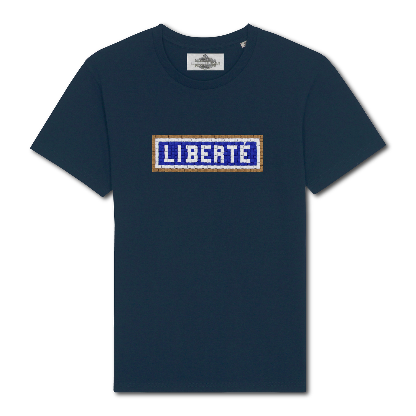 Liberty Embroidered T-Shirt - Navy