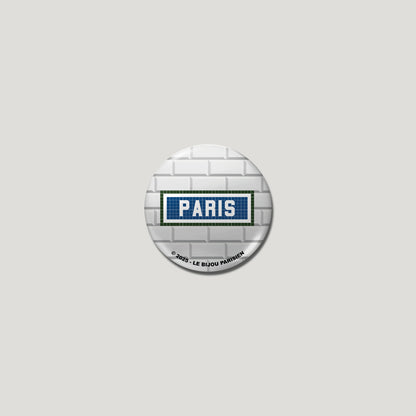 BADGE 32 MM - DESIGN INSPIRÉ DU MÉTRO PARISIEN - PARIS CARREAUX
