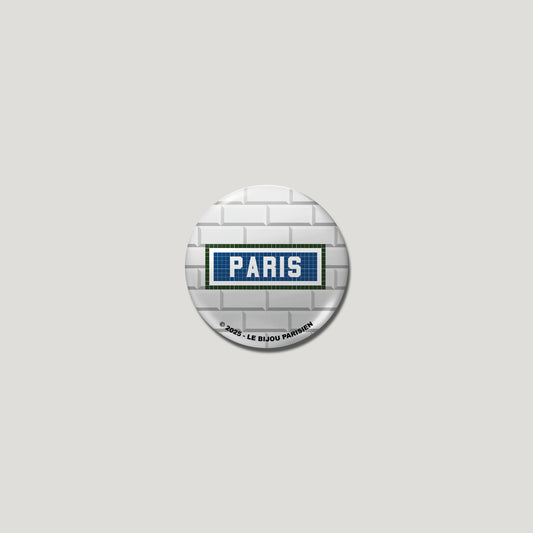 BADGE 32 MM - DESIGN INSPIRÉ DU MÉTRO PARISIEN - PARIS CARREAUX