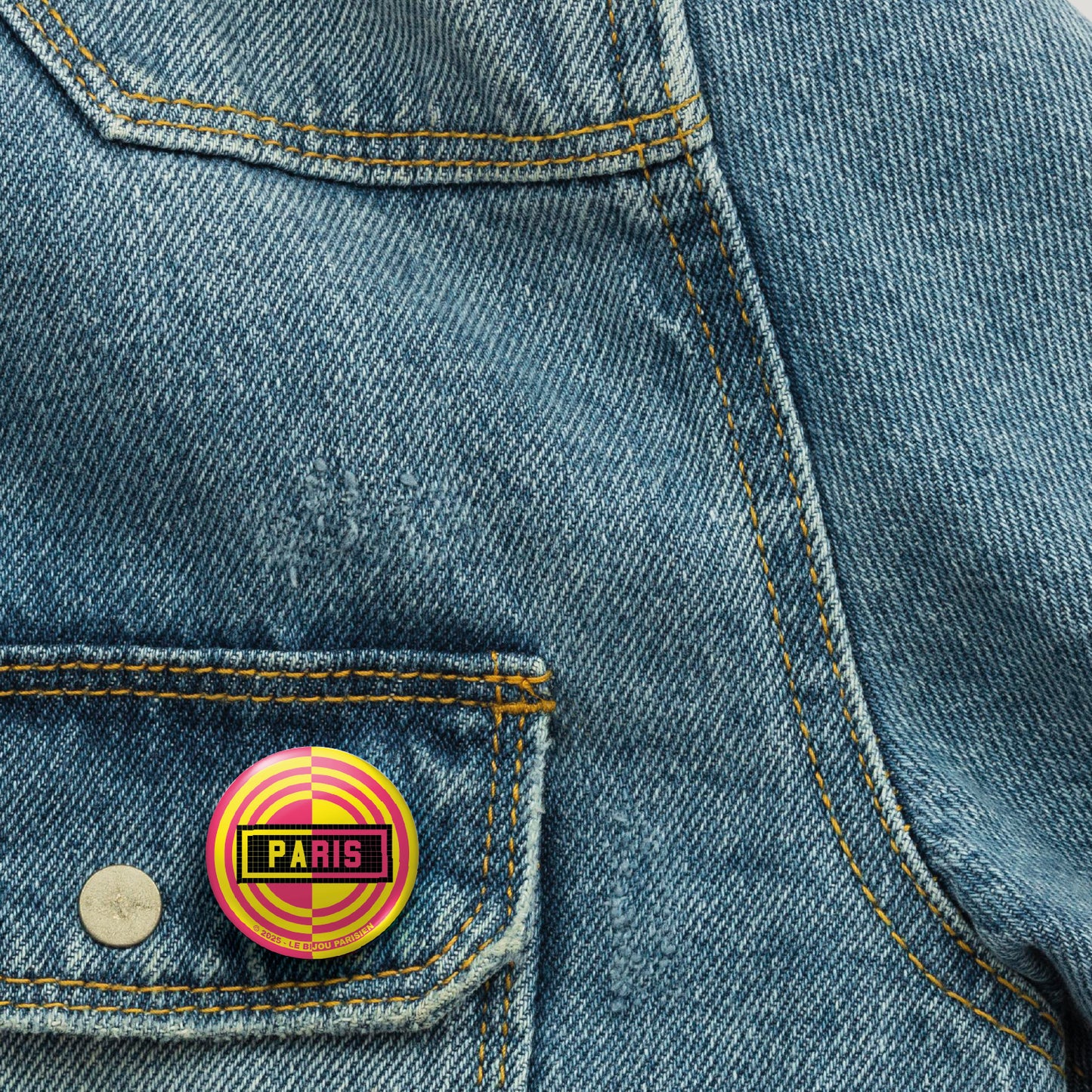 BADGE 32 MM - DESIGN INSPIRÉ DU MÉTRO PARISIEN - REVERSE