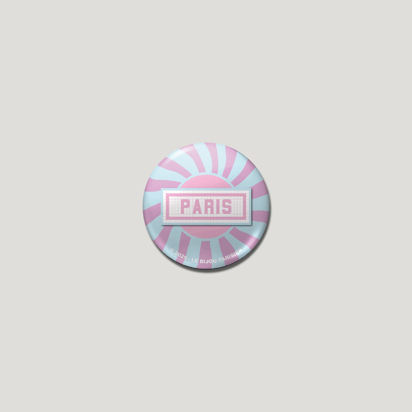BADGE 32 MM - DESIGN INSPIRÉ DU MÉTRO PARISIEN - POP
