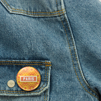 BADGE 32 MM - DESIGN INSPIRÉ DU MÉTRO PARISIEN - SIXTIES