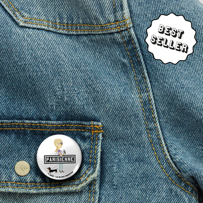 BADGE 32 MM - DESIGN INSPIRÉ DU MÉTRO PARISIEN - PARISIENNE TECKEL