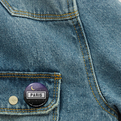BADGE 32 MM - DESIGN INSPIRÉ DU MÉTRO PARISIEN - PARIS BY NIGHT
