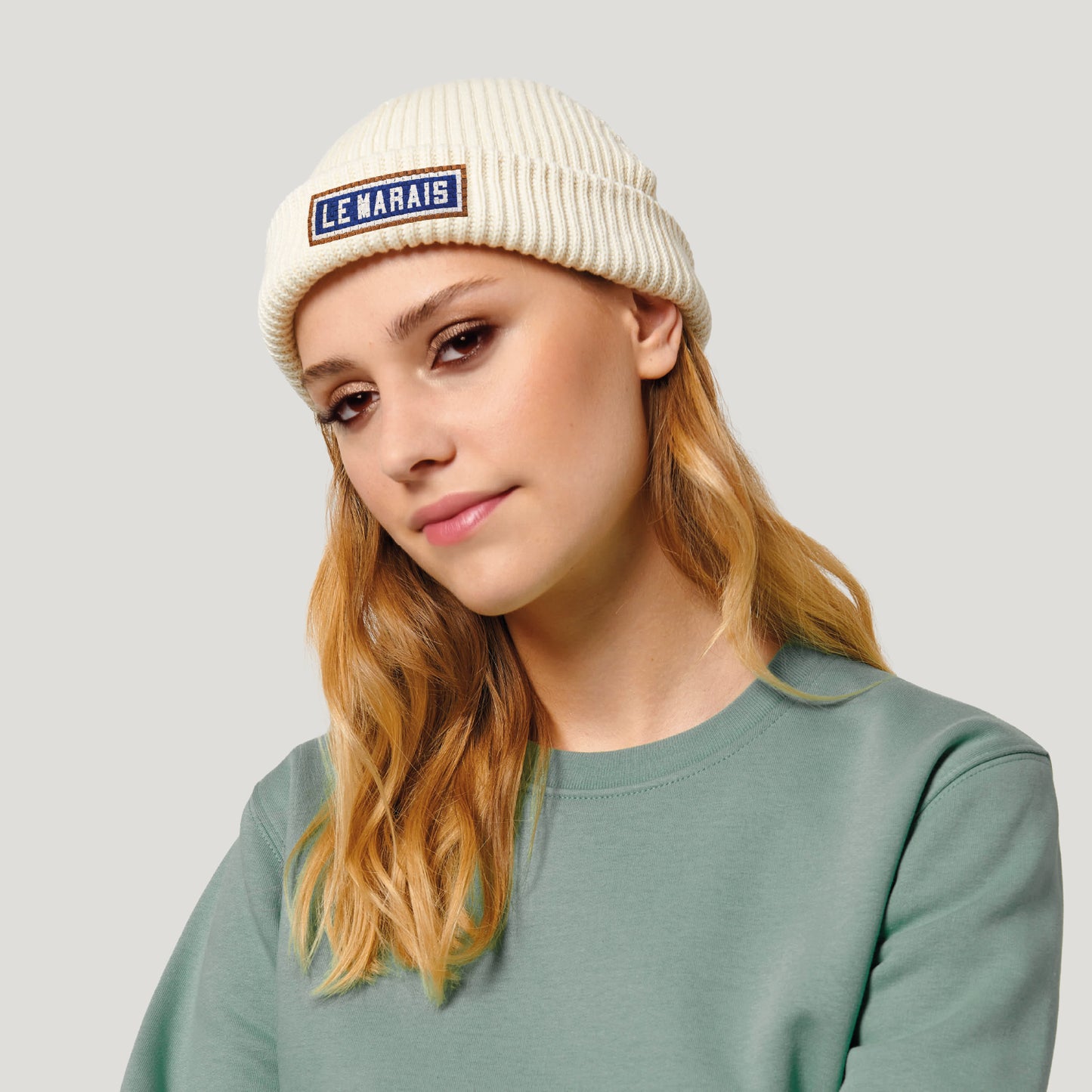 BONNET COTON BIO – BRODERIE MÉTRO PARISIEN - LE MARAIS - ÉCRU