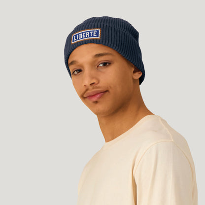 BONNET COTON BIO – BRODERIE MÉTRO PARISIEN - LIBERTÉ - NAVY