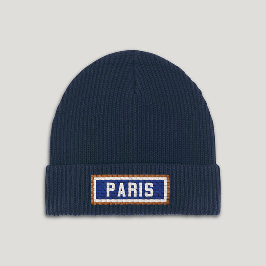 Paris embroidered hat - Beige