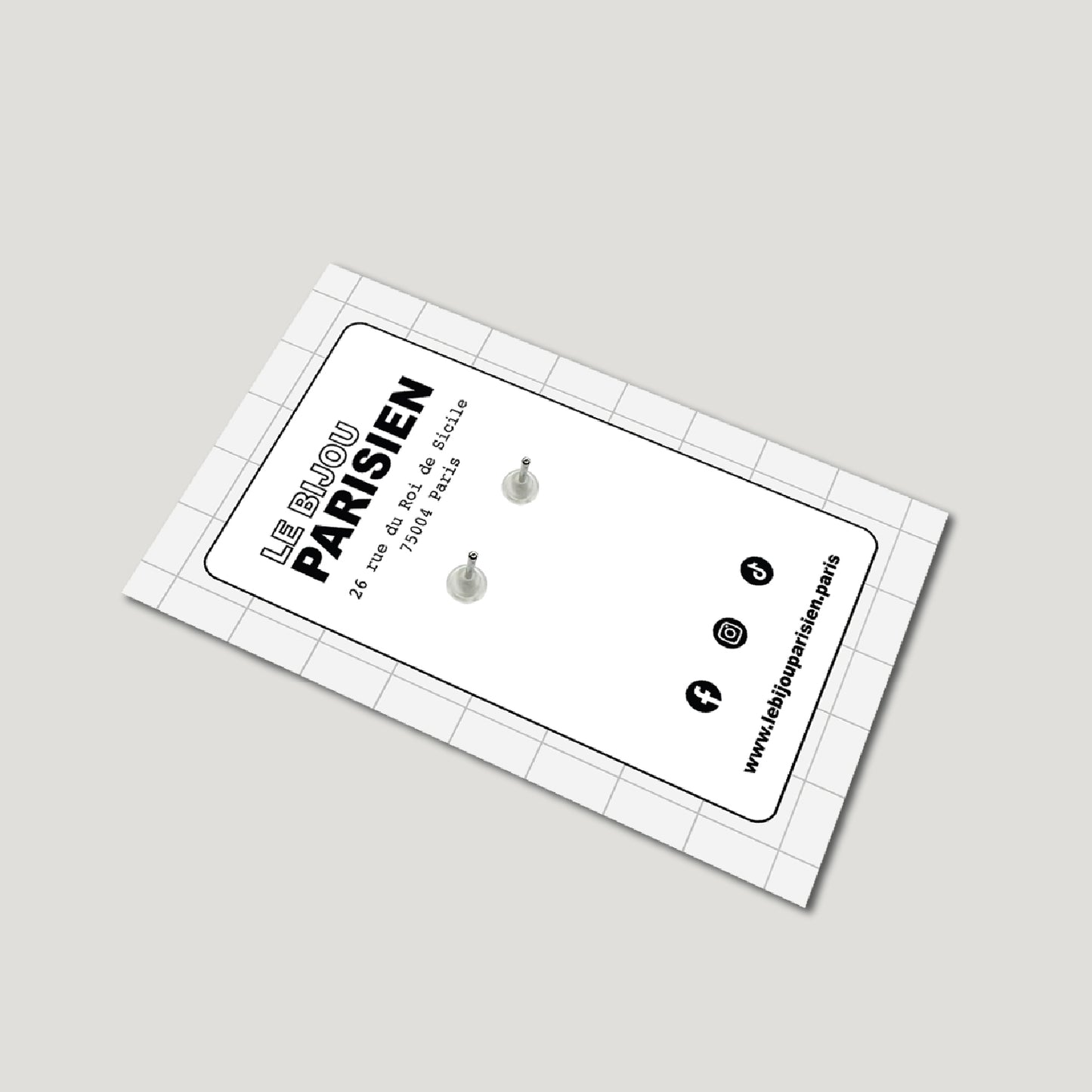 BOUCLES D'OREILLES TOUR EIFFEL ÉMAILLÉES & STRASS - BLANC