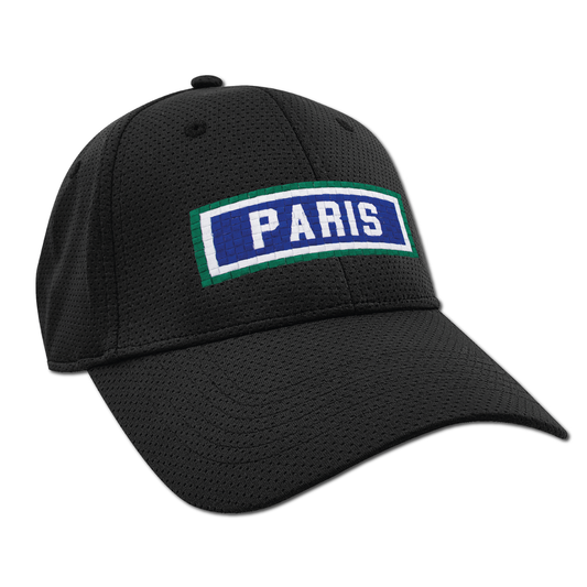 Paris Embroidered Cap - Black