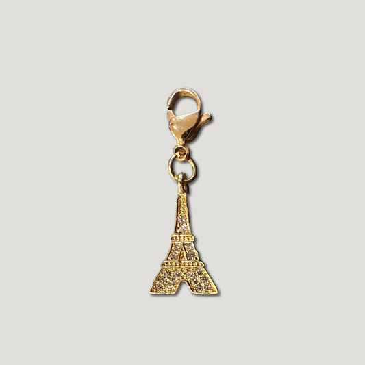 CHARM MOUSQUETON TOUR EIFFEL - ACIER INOXYDABLE ET ZIRCONS