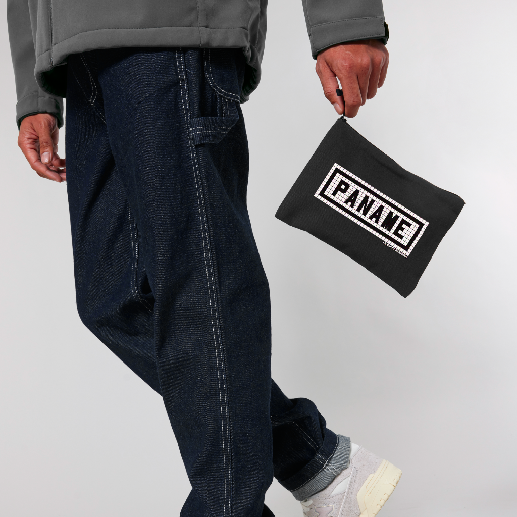 Black Paname printed pouch