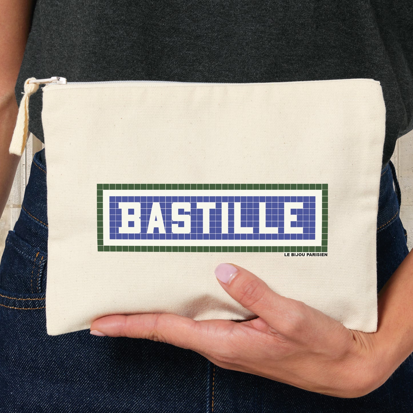 POCHETTE IMPRIMÉE BASTILLE - ÉCRU