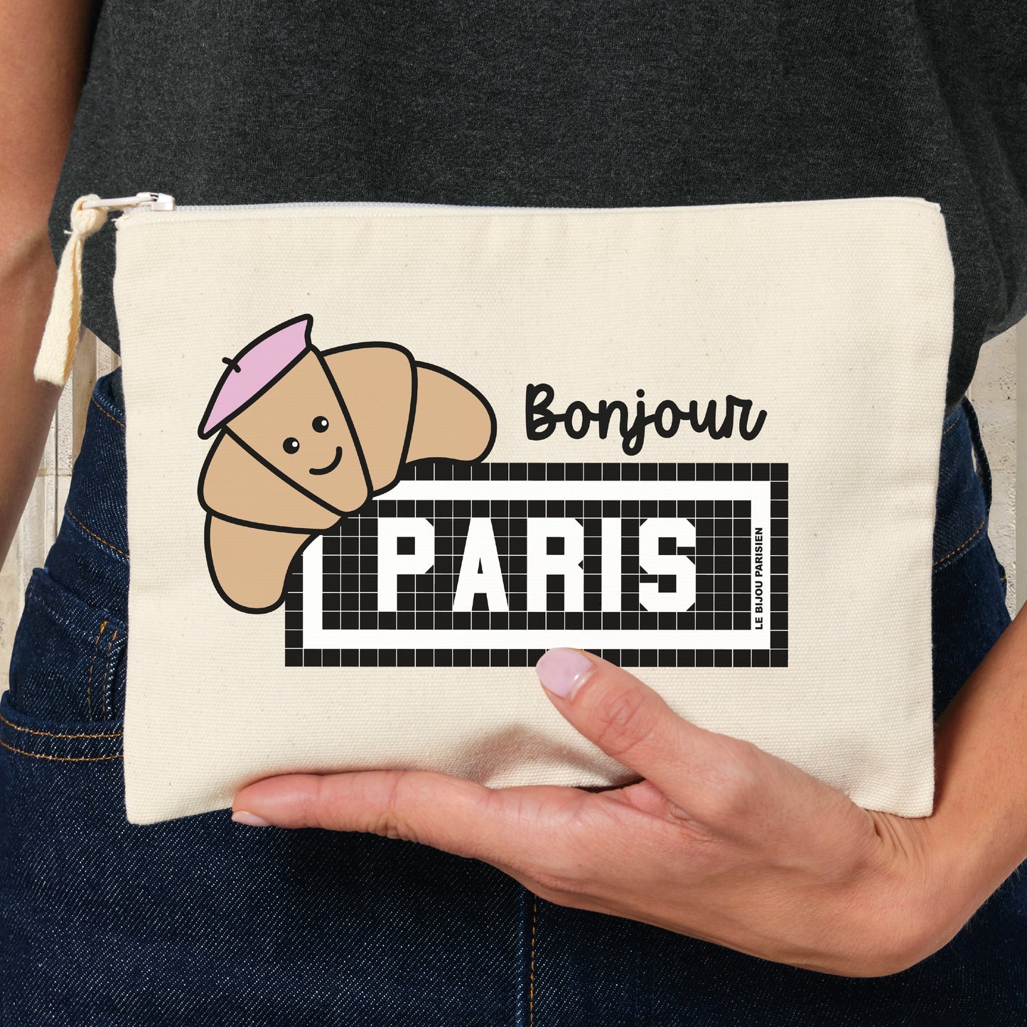 St Paul le Marais Printed Pouch - Ecru