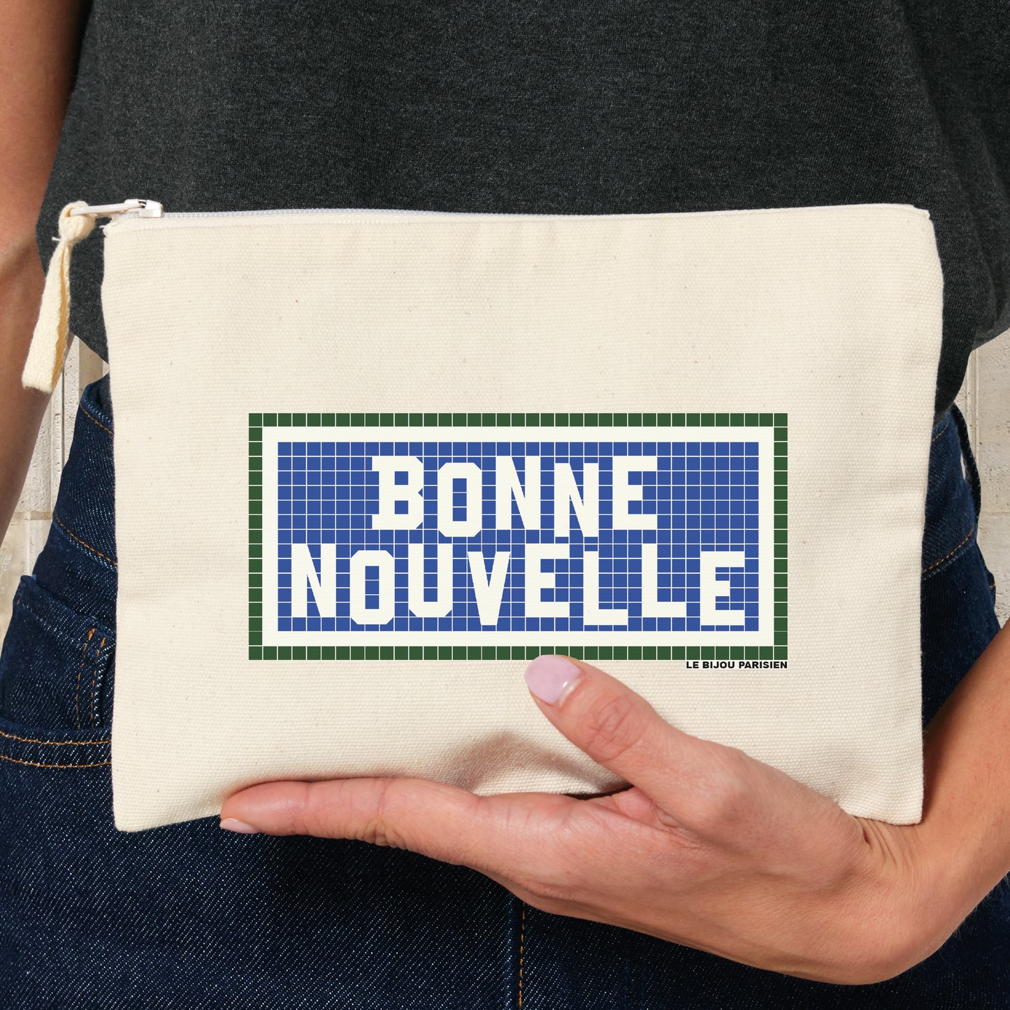 Good News Printed Pouch - Ecru