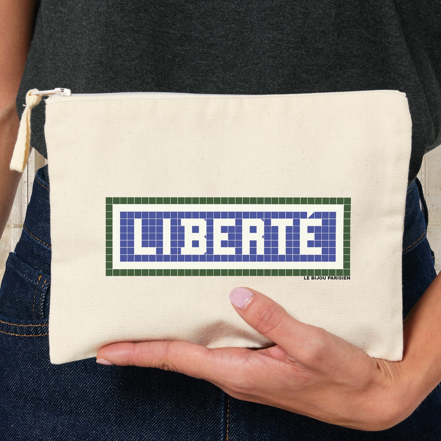 POCHETTE IMPRIMÉE LIBERTÉ - ÉCRU