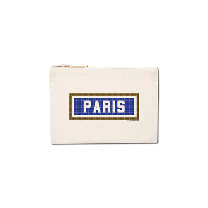 Pochette Imprimée Paris - Ecru