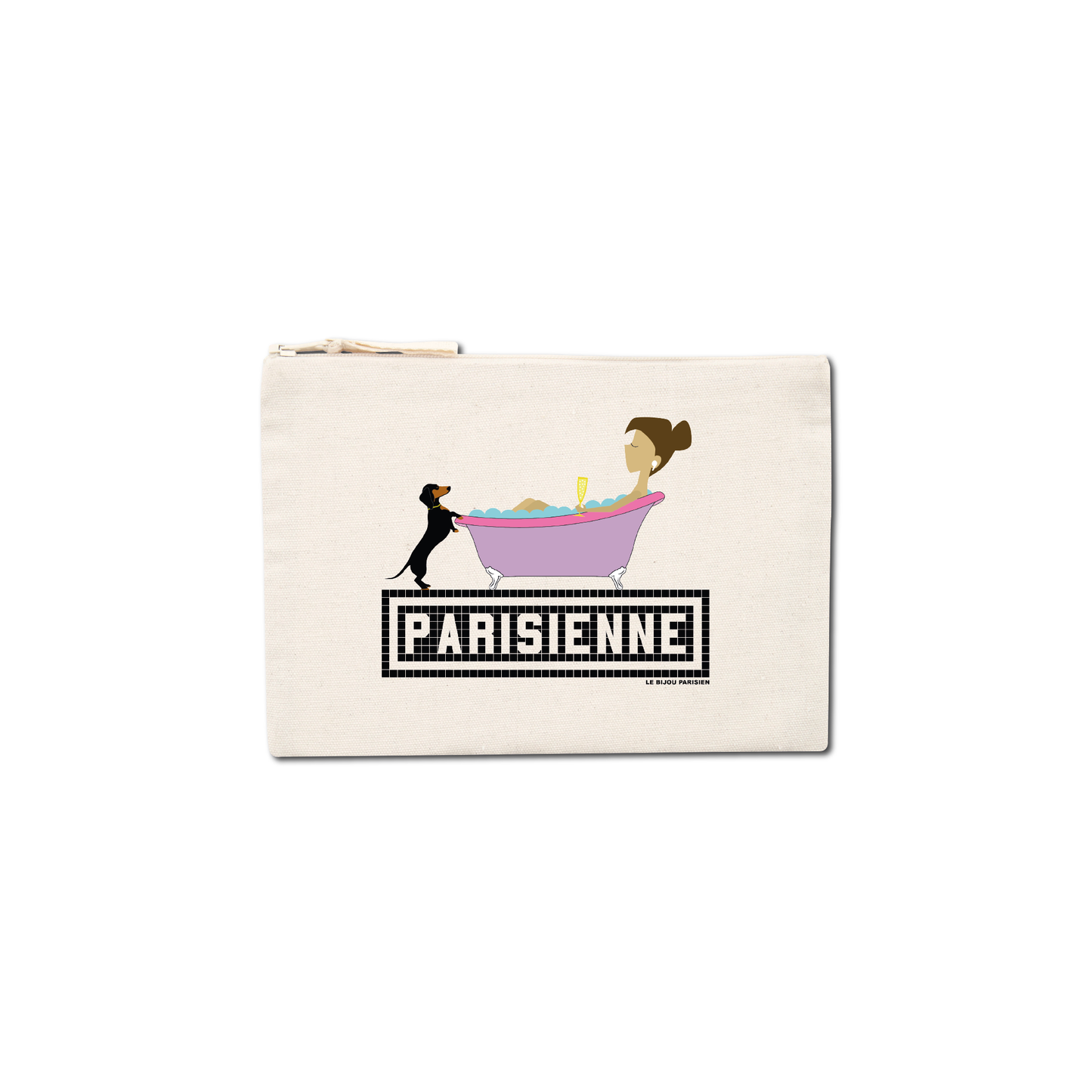 Parisian Printed Pouch - Ecru