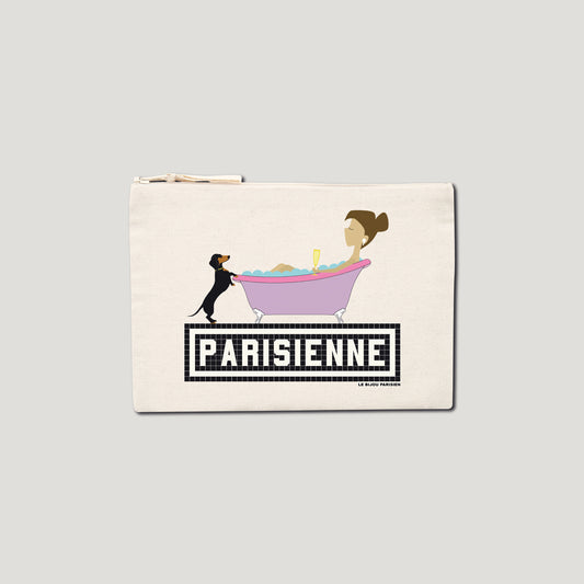 POCHETTE IMPRIMÉE PARISIENNE BAIN - ÉCRU