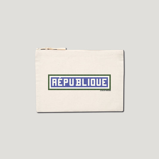 POCHETTE IMPRIMÉE RÉPUBLIQUE - ÉCRU