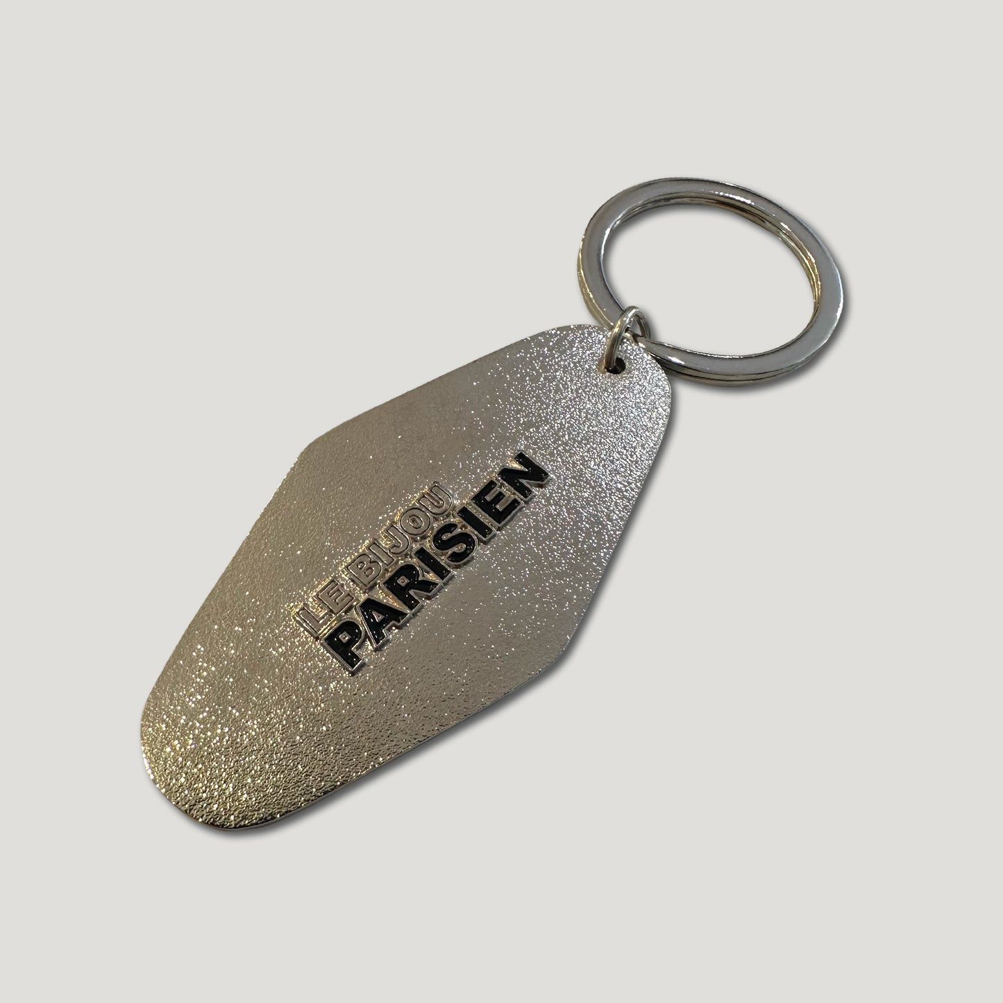 PORTE-CLÉ PARISIEN en métal argenté