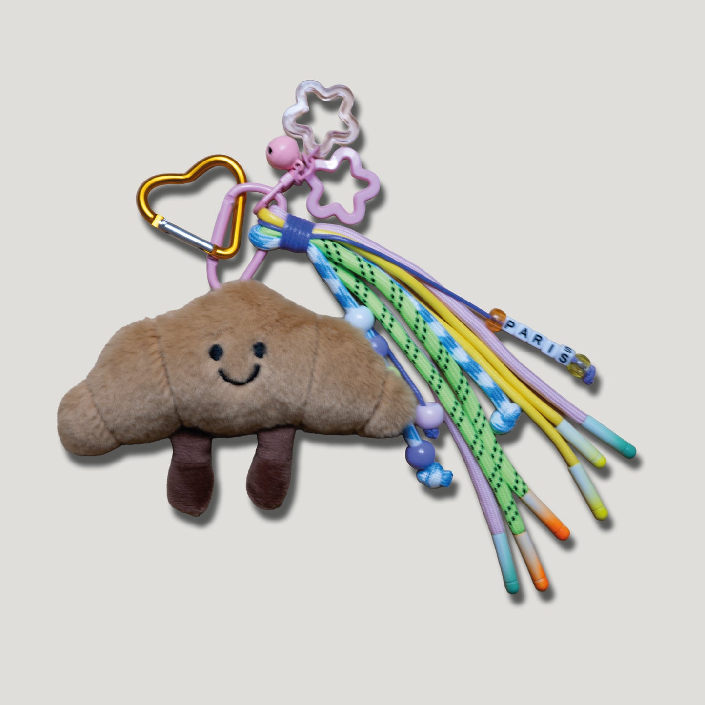 PORTE CLÉS PELUCHE CROISSANT PARISIEN - BIJOU DE SAC AVEC CHARMS