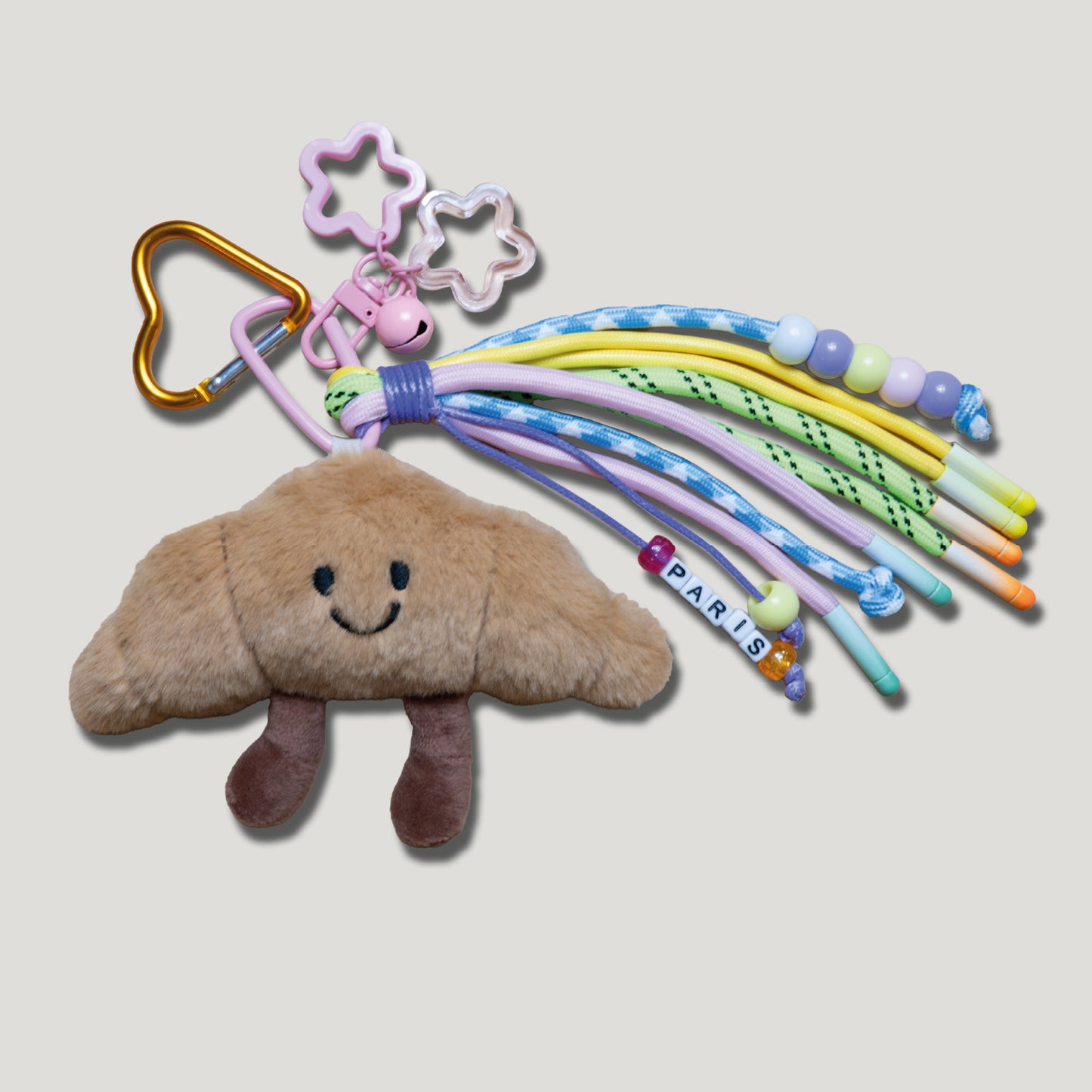 PORTE CLÉS PELUCHE CROISSANT PARISIEN - BIJOU DE SAC AVEC CHARMS