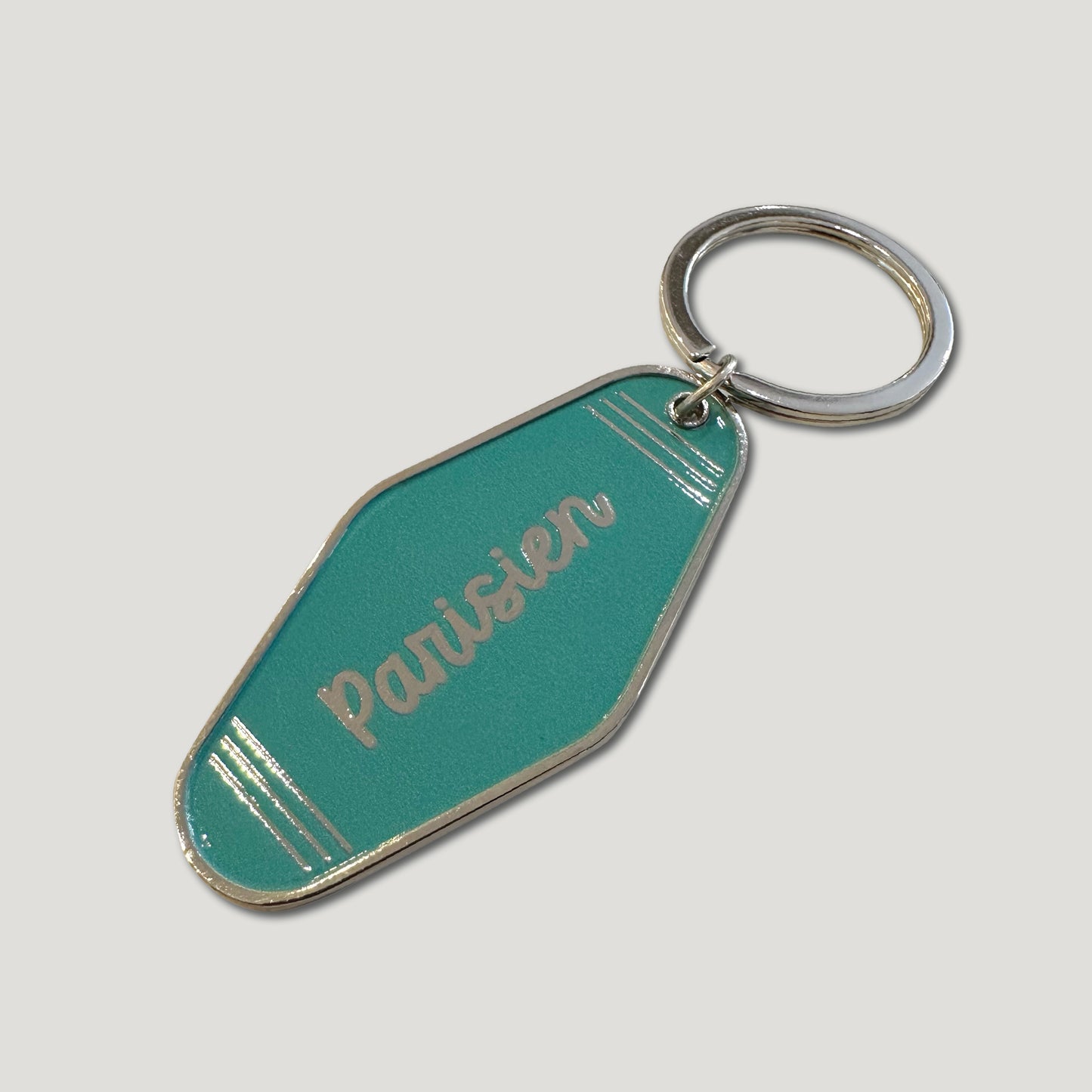 PORTE-CLÉ PARISIEN en métal argenté
