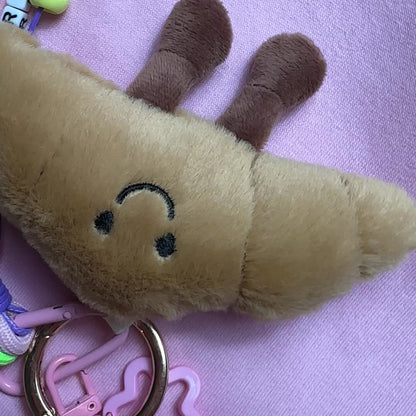 PORTE CLÉS PELUCHE CROISSANT PARISIEN - BIJOU DE SAC AVEC CHARMS