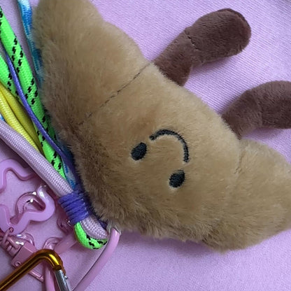 PORTE CLÉS PELUCHE CROISSANT PARISIEN - BIJOU DE SAC AVEC CHARMS