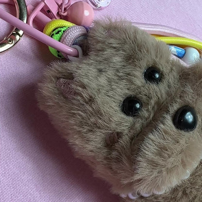 PORTE CLÉS PELUCHE PETIT CHIEN PARISIEN - BIJOU DE SAC AVEC CHARMS