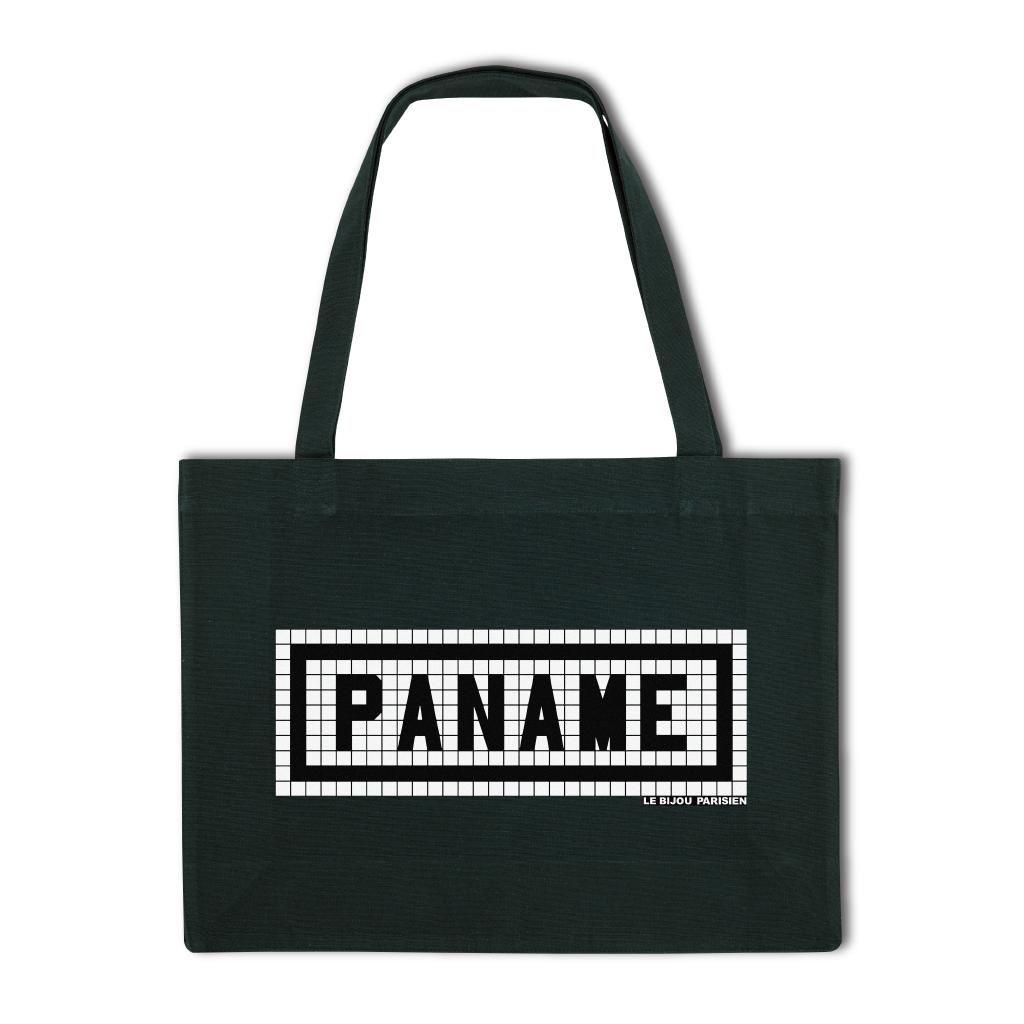 Sac shopping imprimé Paname noir