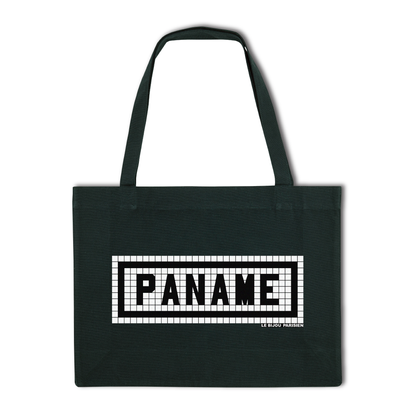 Sac shopping imprimé Paname noir