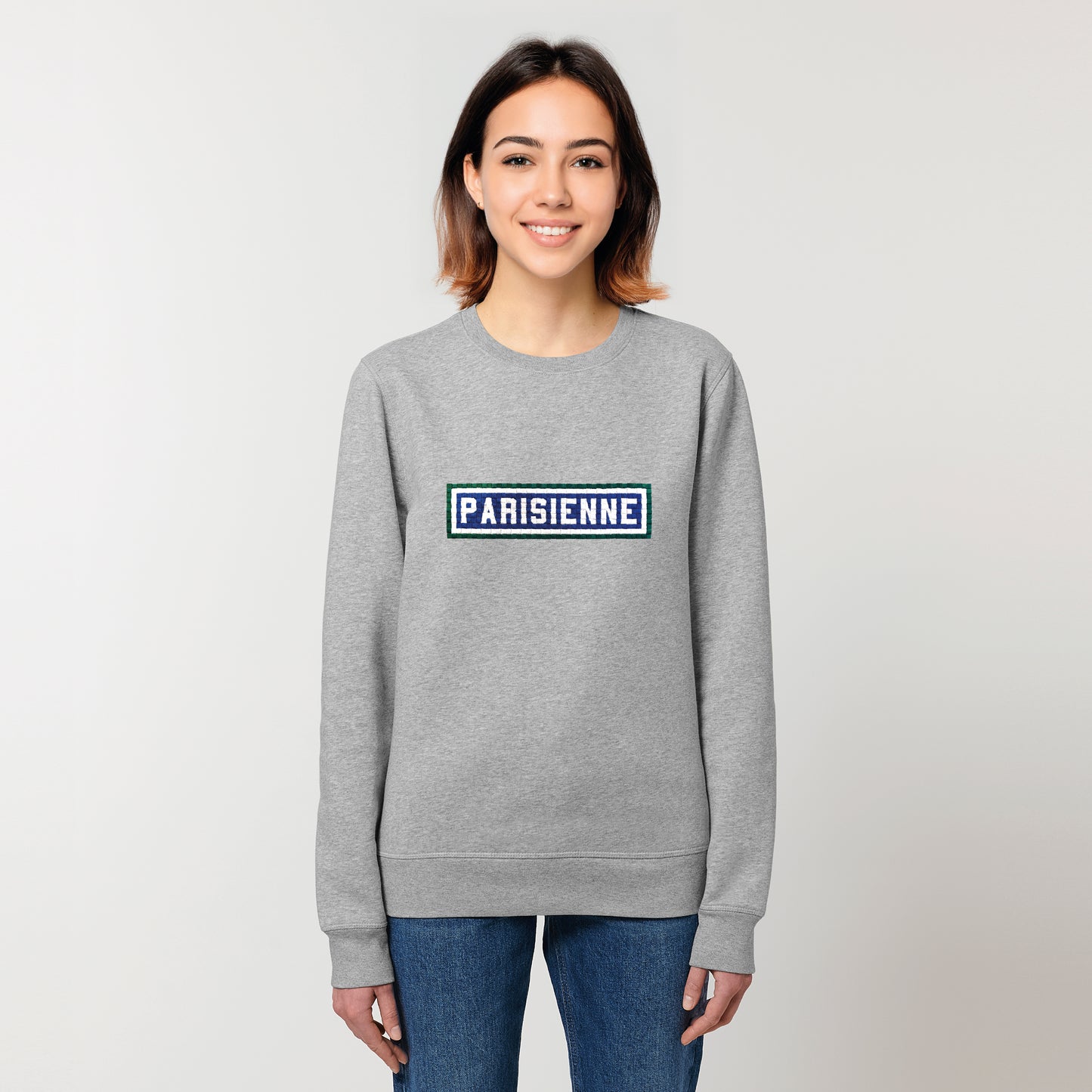 SWEAT BRODÉ PARISIENNE - GRIS