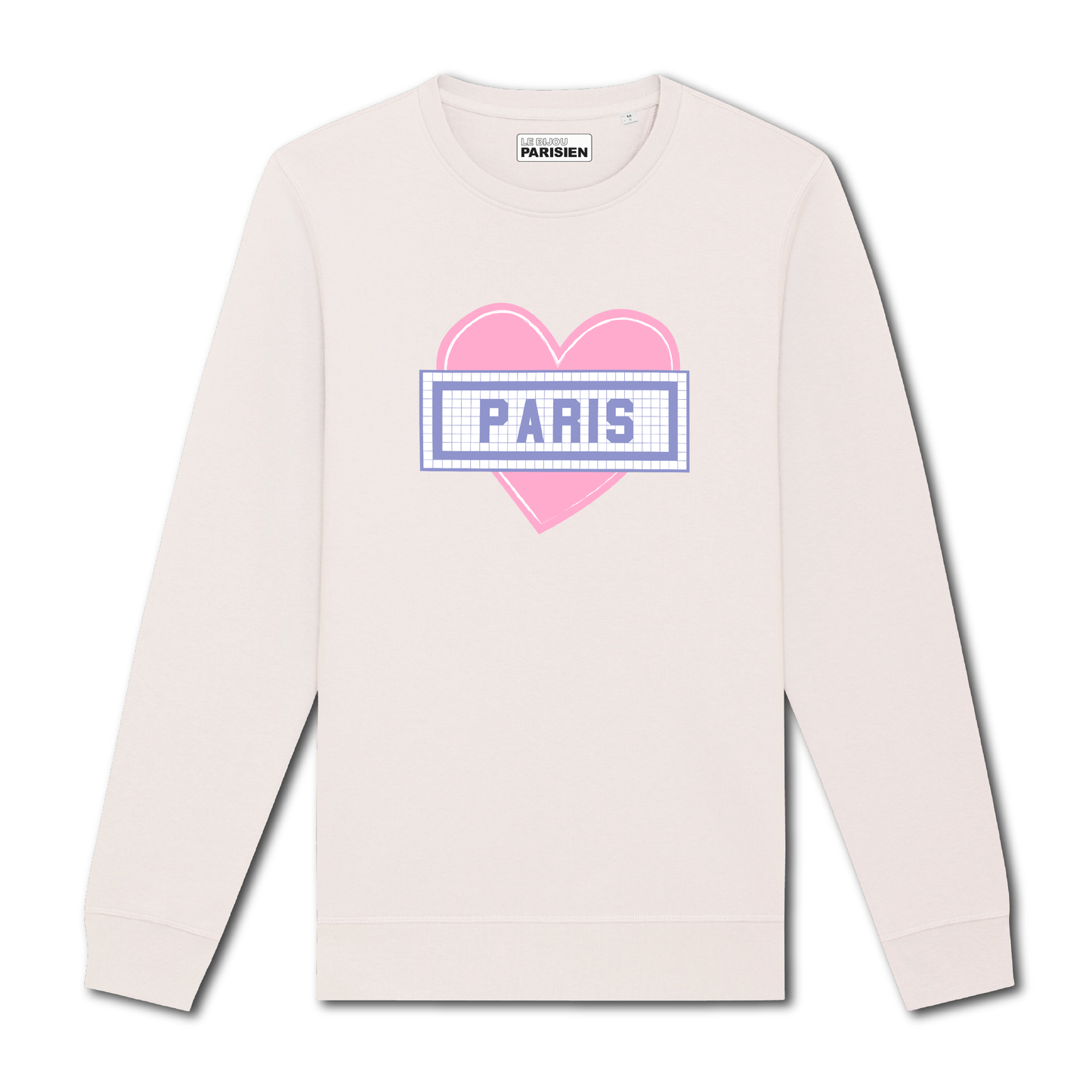 Sweat imprimé Coeur Paris écru