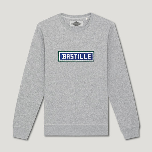 SWEAT BRODÉ BASTILLE - GRIS
