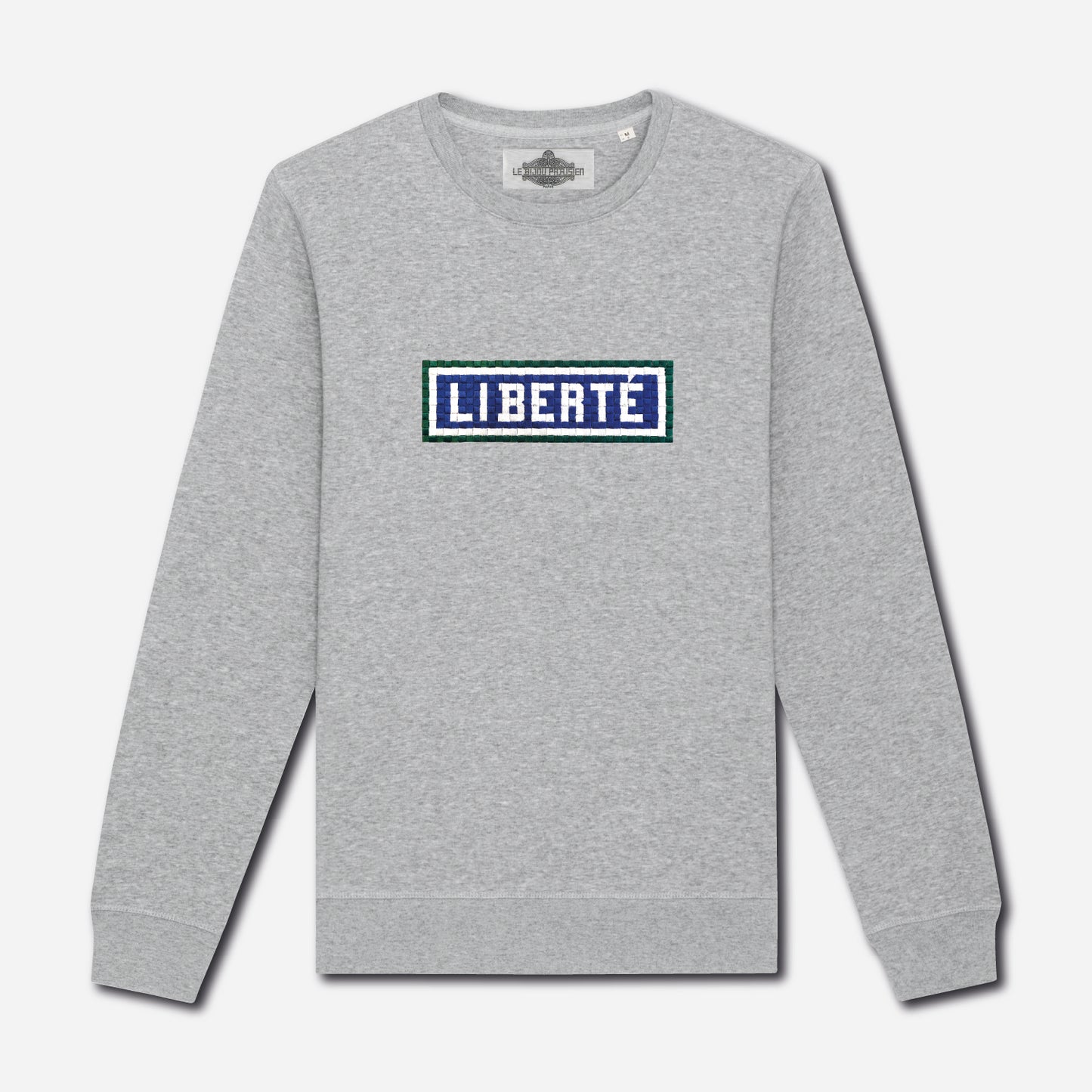 SWEAT BRODÉ LIBERTÉ - GRIS