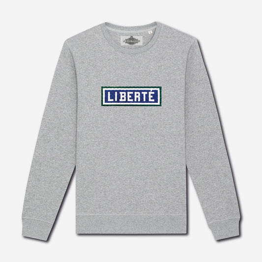 SWEAT BRODÉ LIBERTÉ - GRIS
