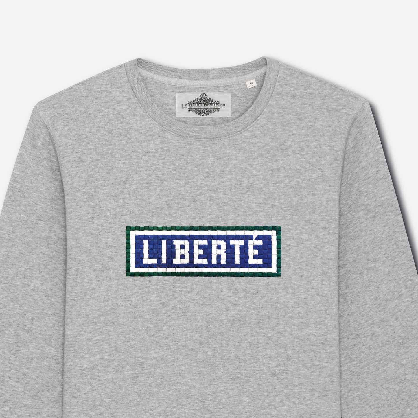 SWEAT BRODÉ LIBERTÉ - GRIS