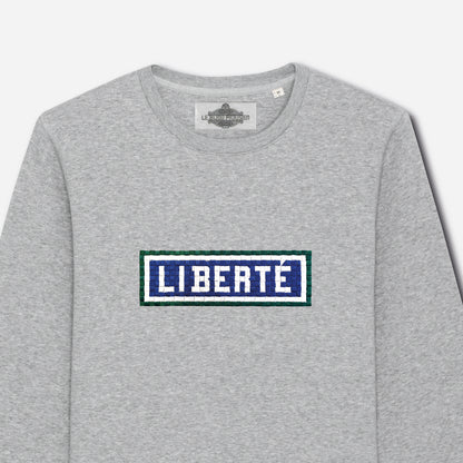 SWEAT BRODÉ LIBERTÉ - GRIS