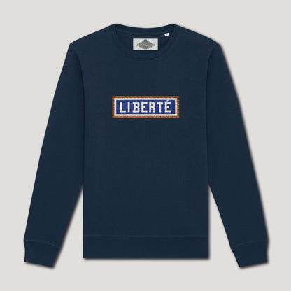 SWEAT BRODÉ LIBERTÉ - NAVY
