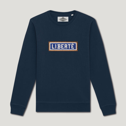 SWEAT BRODÉ LIBERTÉ - NAVY